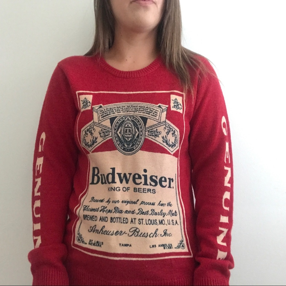 ✨ Red Budweiser Vintage Style Sweater ✨